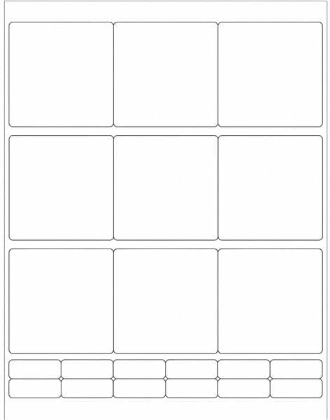 2 3/4 x 2 3/4" White Rectangle Laser Labels