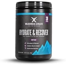 Wilderness Athlete - Hydrate & Recover | Liquid Hydration Powder Electrolyte Drink Mix - Recover Faster with Bcaas - Hydrate Powder with 1000mg of Vitamin C - 30 Serving Tub (Berry Blast)