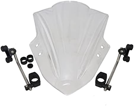 GLoyer Motorcycle Windshield Motorcycle Windshield Windscreen with Adjustable Bracket Wind Screen Compatible with Bajaj Dominar Pulsar 200NS Pulsar 180 DTS-i 150 DTS-i (Color : White)