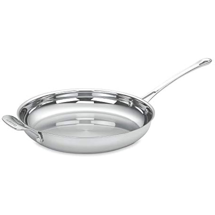 Cuisinart 422-30H Contour Stainless 12-Inch Open Skillet with Helper Handle, Silver