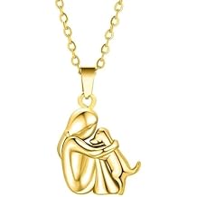 Art Attack Two Tone Dainty I Love My Dog Chain Necklace, Forever In My Heart Pet Lover Puppy Mom Rescue Charm Pendant (Gold)