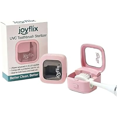 UV-C Toothbrush Sanitizer | Portable & Rechargeable | 99.9% Sanitization with Heating Function | Magnetic Mount, Travel-Friendly & Compact Design Blush Pink