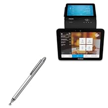 BoxWave Stylus Pen Compatible with Verifone Carbon 8 - DualTip Capacitive Stylus, Fiber Tip Disc Tip Capacitive Stylus Pen - Metallic Silver
