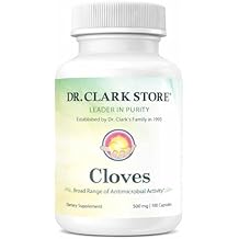 Dr Clark Store Cloves Supplement 500mg for Digestive Comfort and Balanced Internal Cleansing Support, 100 Gelatin Capsules for a 100-day Supply of Pure Botanical Wellness, Non-GMO and Gluten Free