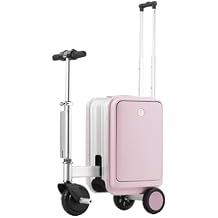 Electric Rideable Suitcase 20L,Ride on Scooter Luggage with External USB Port and Removable Battery,Load-Bearing Capacity 110 kg Pink