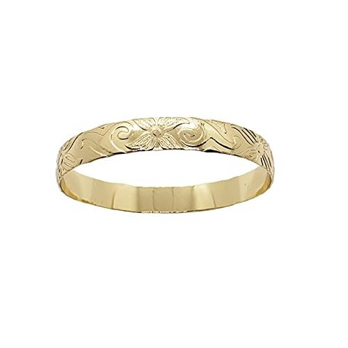 Healani Jewelry Gold Plated Hawaiian Plumeria Bangle Bracelet