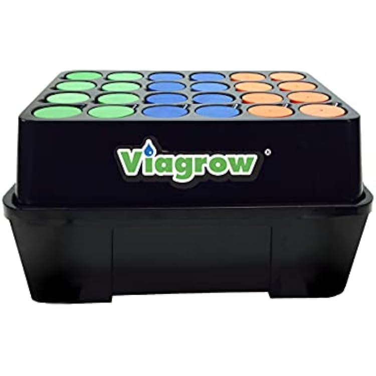 Viagrow Clone Machine 24-Site Black Plastic Round IndoorOutdoor Aeroponic Hydroponic System with Lid and Collar InsertsA Product of The Harvest CompanyTM