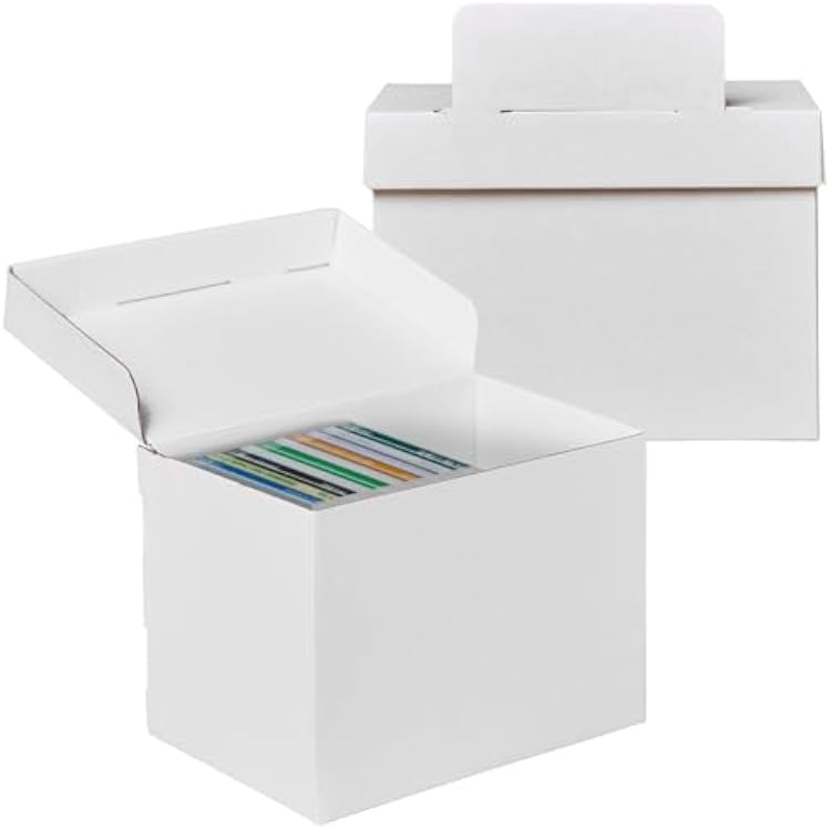 NUMINA 2-Pack CD DVD Cardboard Storage Boxes with Lids Media Organizer Case for CDs, DVDs, Video Games, Music, Anime, Small Items, Durable and Stackable