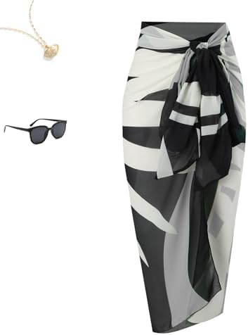Thneed Wrap Pants for Women,Thneed Beach Wrap Pants,Summer Caual Split Beach Dress Lace Up Print Swimsuit Set US, Alpha, One Size, Regular, Regular, M