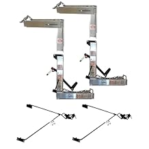 Generic Alum-A-Pole (2) Pump Jacks, (2) Work Benches & (2) Folding Support Braces - Works w/Alum A Pole Pump Jack Scaffolding, Silver & Black