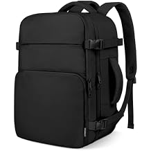 ZOMFELT Travel Backpack for Women Men, Carry on Backpack, TSA 15.6 inch Laptop Backpack Flight Approved, Personal Item Travel Bag Nurse Bag Casual Daypack for Weekender Business Trip, Black