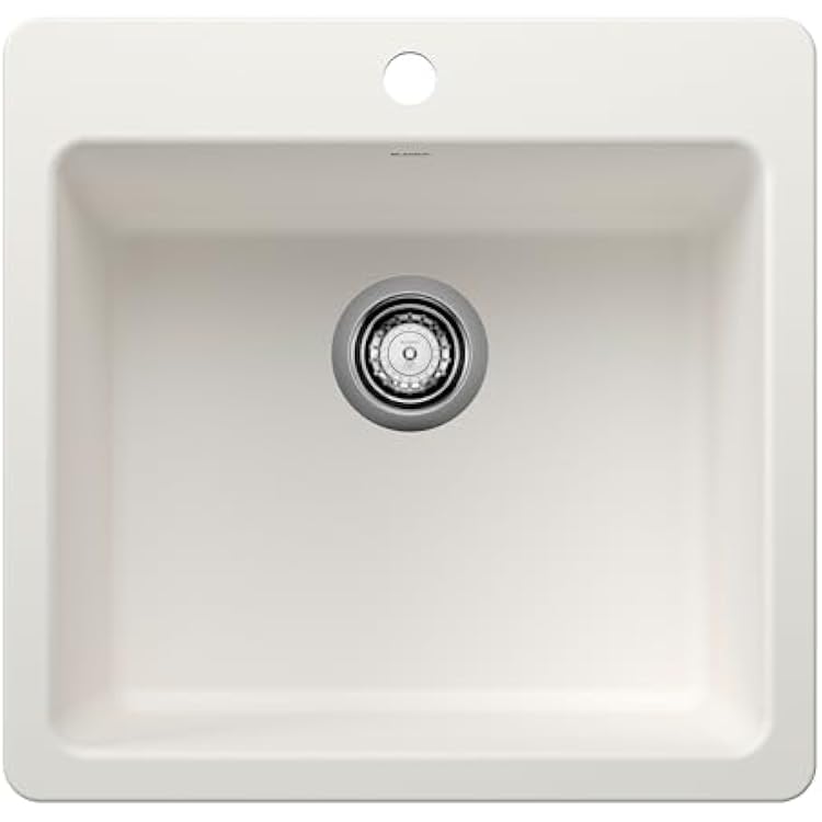 BLANCO 443229 Liven SILGRANIT 21 Single Bowl Drop-InUndermount Kitchen Sink - White