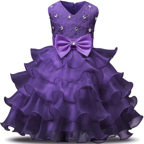 NNJXD Girl Dress Kids Ruffles Lace Party Wedding Dresses