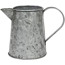 Stonebriar SB-5918A Small Country Rustic Galvanized Metal Pitcher with Handle, 5 inch