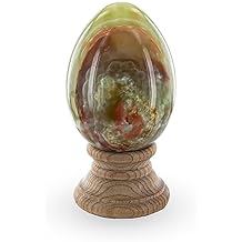 BestPysanky Multi Tones Polished Marble Stone Egg with Plastic Stand 3 Inches