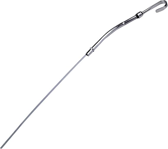 Flylin Engine Oil Dipstick for Chevrolet Small Block SBC, Sliver, 1955-1979 | Flexible Engine Replacement Oil Level Indicator for Small Block SBC 265 283 305 327 350 383 400