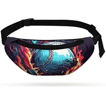 Cozeyat Fire Baseball Kids Fanny Pack for Toddler Boys Small Belt Bag Crossbody Sling Bag Waist Pack for Runing Hiking Camping Traveling