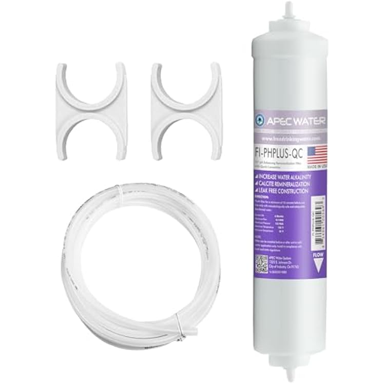 APEC Water Systems PHPLUSKIT-14 US MADE 10 Alkaline High Purity pH Calcium Carbonate Inline Filter Kit with 14 Quick Connect