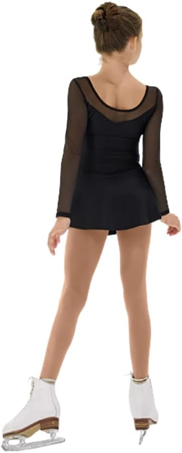 Mondor 612 Figure Skating Shiny Nylon Dress Size 4-6 Black