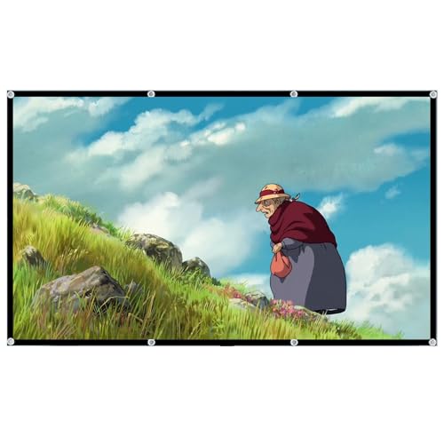 Anti-Light Projector Screen, 100 Inches Foldable and Portable 16:9 Movie Screen for Office Home Theater Outdoor Indoor with Screen Punch Holes and Hooks to Fix PS-011