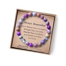 THEMEROL Handmade Gifts for Kids/Teen Girls/Adults-Love/Encouragement-Natural Crystal Bracelets