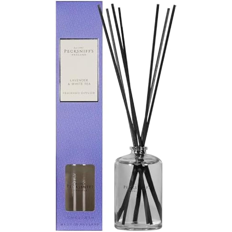 Pecksniffs Classic 100 ml 3.3 fl oz Reed Diffuser Set, Lavender & White Tea