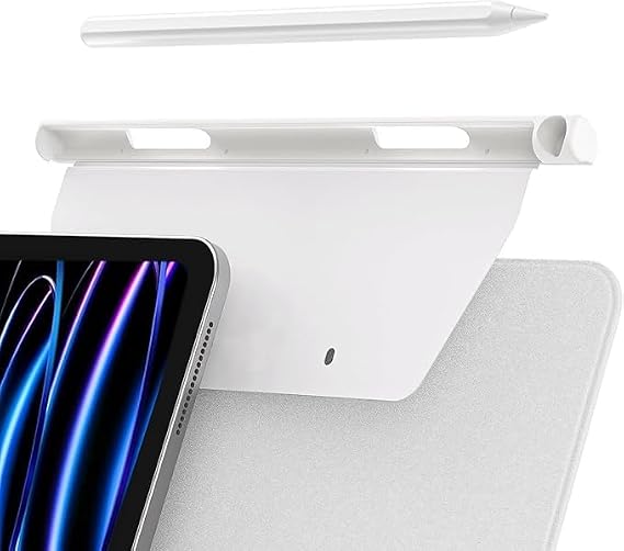 For Apple Pencil Pro/Apple Pencil 2nd Generation Pencil Holder Compatible with Magic Keyboard, Smart Folio, and Other Magnetic Cases, Holder Case Compatible with Apple Pencil 2nd Generation (White)