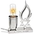 Zion Judaica Yom Kippur Jewish Memorial Lamp with Star of David Bulb Yizkor or Yahrtzeit Electric Powered Lamp Engraved in Loving Memory (Silver)