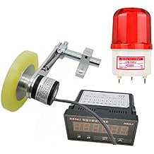 CALT GHW38 Roller 300mm Rubber Wheel Length Position Meter Measuring Pulse Rotary Encoder 600PPR Push-Pull with HB961 Indicator and alram Steel Mounting Spring Bracket