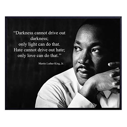 Martin Luther King Jr. Darkness Quote Wall Art Print - Ready to Frame Photo 8X10 - Home Decor - Makes a Great Educational Gift for Schools and Teachers - MLK Inspirational and Motivational