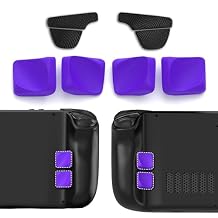 PlayVital Ergonomic Grip Kit for Steam Deck Silicone Back Button Enhancement Kit & Anti-Slip Trigger Grips Purple (Compatible with LCD/OLED Models)