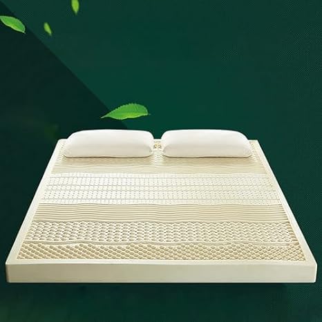 100% Natural Latex Topper Firm - Ergonomic 7-Zone Latex Mattress Topper Massage Pressure Release Bed Mattress,5cm,180x200cm