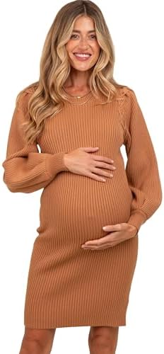 PinkBlush Bubble Sleeve Maternity Sweater Dress