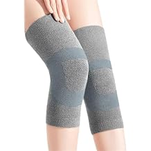Prepare Long Charcoal Knee Pads with Thick Winter Wear Knee Pads Old Cold Leg Warm Knee Pads(XL Code)