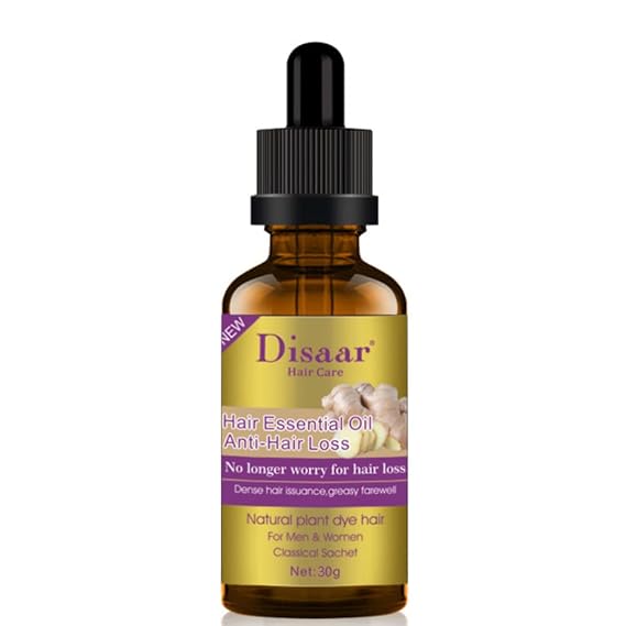 DISAAR BEAUTY Natural Hair Growth Serum with Ginger Essential Oil - Anti Hair Loss Essence for Healthy, Strong, and Thick Hair Growth, Treats Baldness and Weak Brittle Hair