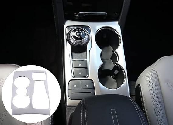 Shift Boots Knobs Car Accessories for Ford Eacape 2020 Carbon Fiber Central Control Gear Shift Panel Frame Cover Trim Sticker Auto Interior Parts (Chrome at)
