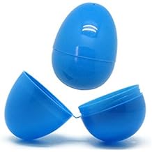RockParty Fillable Plastic Easter Eggs for Kids 12-Pack Reusable Egg Hunt Surprise Eggs for Chocolate & Treats - Blue