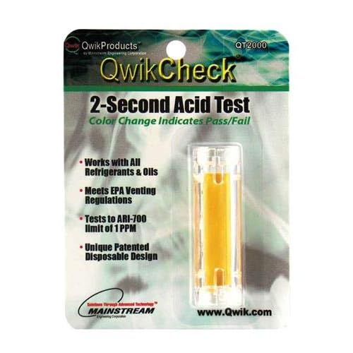 Quickcheck Acid Test Kit - HVAC - Detects Inorganic Acid in 2 Seconds Down to 1 Part Per Million - for All Refrigerant and Oil