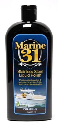 Marine 31 Stainless Steel Liquid Polish | Restores Shine & Luster on Stainless Steel, Aluminum & Chrome | Easy to Use Formula | M31-620 | 16 oz Bottle