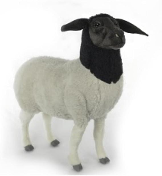 Hansa Sheep Suffolk Mama Plush Toy, 28-inch Length, Multicolor