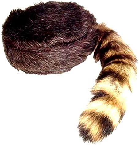 Davy Crockett Coon Skin Hat with Real Tail Size Medium