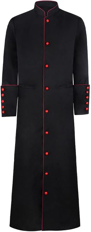 Men Priest Costume Pastor Gown Clergy Pulpit Robes Halloween