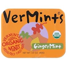 VerMints Breath Mints - All Natural - GingerMint - 1.41 oz - Case of 6