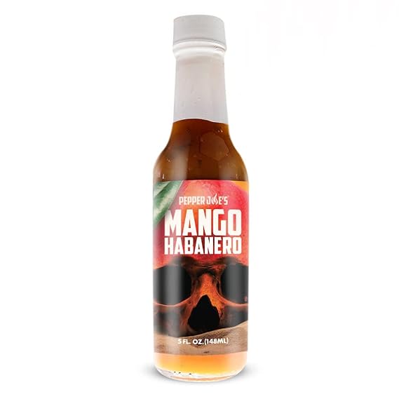 Pepper Joes Mango Habanero Hot Sauce Gourmet Caribbean-Style Mango Hot Sauce with a Touch of Lime and Piercing Habanero Heat 5 Ounces