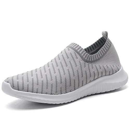 TIOSEBON Mens Slip On Walking Shoes Arch Support Knit Mesh Lightweight Casual Comfortable Gym Workout Running Tennis Travel Standing Sneakers