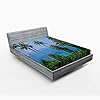 Ambesonne Tropical 2 Pack Fitted Sheet, Ocean Jungle Beauty, Bed Cover All-Round Elastic Deep Pockets 2 Pieces, Package Contains 2 Full Size Fitted Sheets, Blue Green