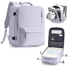 Travel Laptop Backpack for Men Carry On Backpack Flight Approved Spirit Airlines Personal Item 18x14x8 inches Luggage Bag Sports Hiking Rucksack Waterproof Casual Daypack College Business TaroPurple