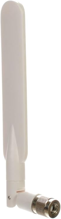 White Dual-Band WiFi Dipole Rubber Duck Antenna, 2.4 GHz and 5.1 to 5.8 GHz, 5 dBi Gain, Reverse Polarity SMA RP-SMA Plug Male Connector