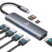 USB C Hub Multiport Adapter for MacBook/Dell/HP/Lenovo, 8 in 1 Laptop Docking Station with 4K@60Hz HDMI, USB Hub for Laptop with USB 3.0/PD Charging/SD&TF Slots