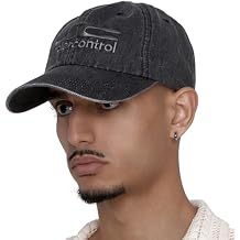 UNDERCONTROL Bio Washed Baseball Cap 100% Cotton Vintage Dad Hat with Embroidered Logo, Adjustable Buckle Strap